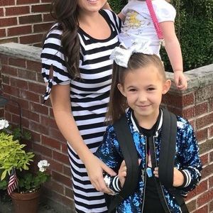 Black and white striped Michael Kors dress